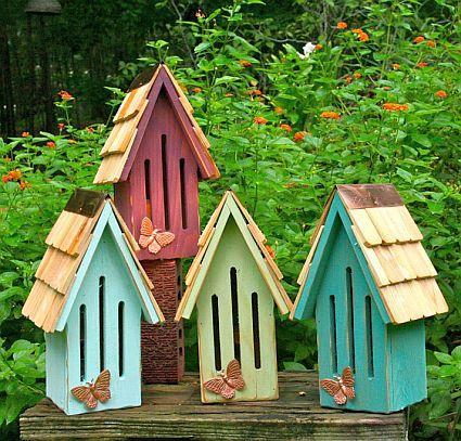 domki dla ptaków, dodatki do ogrodu diy, ogród diy 
